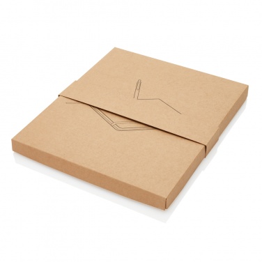 Logo trade corporate gifts image of: A5 notebook with bamboo pen including stylus