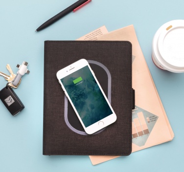 Logo trade promotional merchandise image of: Air 5W wireless charging notebook cover A5