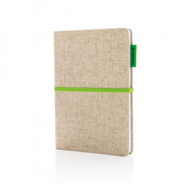 Logo trade promotional giveaways image of: A5 jute notebook