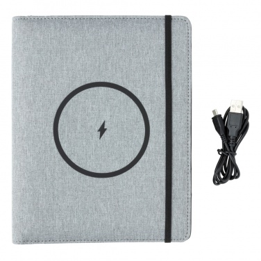 Logotrade corporate gift image of: Air 5W wireless charging notebook with 5000mAh powerbank