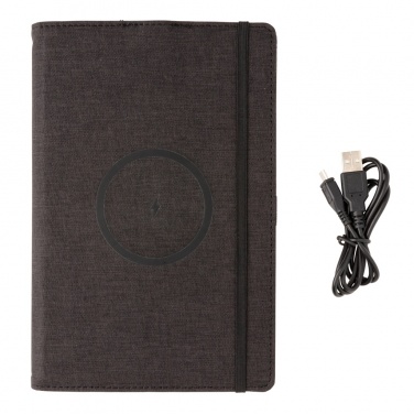 Logo trade advertising products image of: Air 5W wireless charging refillable journal cover A5