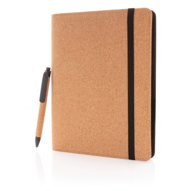 Logotrade business gift image of: Deluxe cork portfolio A5 with pen