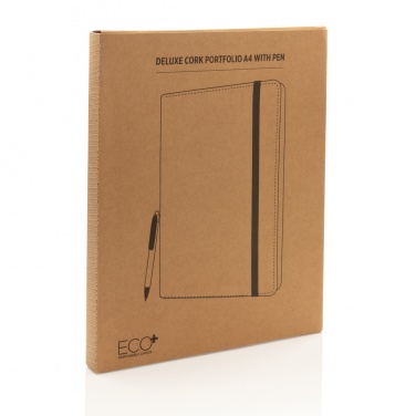 Logo trade promotional items picture of: Deluxe cork portfolio A4 with pen