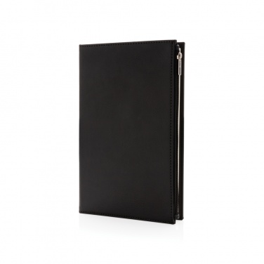 Logo trade promotional merchandise picture of: Swiss Peak A5 PU notebook with zipper pocket