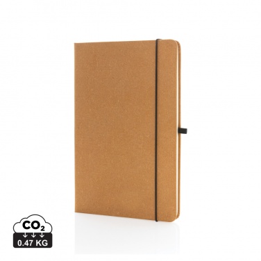 Logo trade promotional giveaways picture of: Recycled leather hardcover notebook A5