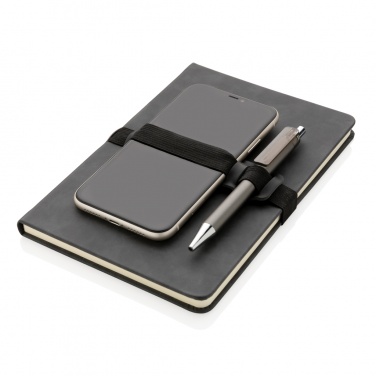 Logotrade promotional merchandise photo of: Deluxe hardcover PU notebook A5 with phone and pen holder