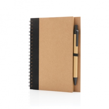 Logotrade promotional merchandise image of: Kraft spiral notebook with pen