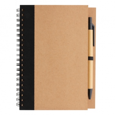 Logo trade promotional giveaway photo of: Kraft spiral notebook with pen