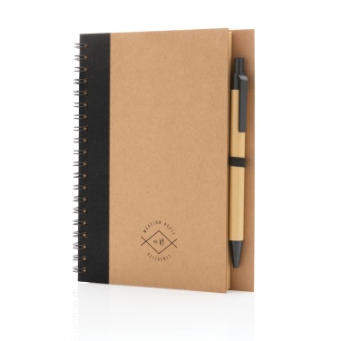 Logo trade promotional products picture of: Kraft spiral notebook with pen