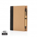 Kraft spiral notebook with pen, black