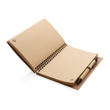 Logo trade promotional giveaways image of: Cork spiral notebook with pen