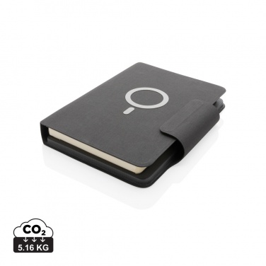 Logo trade promotional giveaways image of: Artic Magnetic 10W wireless charging A5 notebook