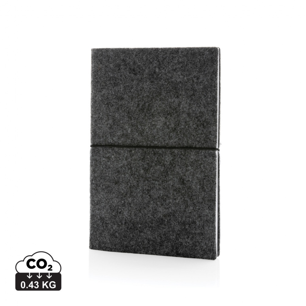 Logo trade promotional product photo of: GRS certified recycled felt A5 softcover notebook