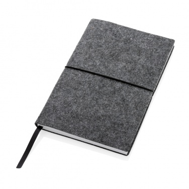 Logotrade business gift image of: GRS certified recycled felt A5 softcover notebook