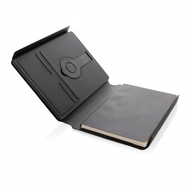 Logotrade promotional giveaway picture of: Swiss Peak RCS rePU notebook with 2-in-1 wireless charger