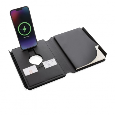 Logo trade business gift photo of: Swiss Peak RCS rePU notebook with 2-in-1 wireless charger