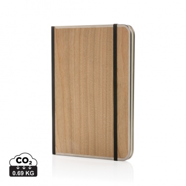 Logo trade promotional giveaways image of: Treeline A5 wooden cover deluxe notebook