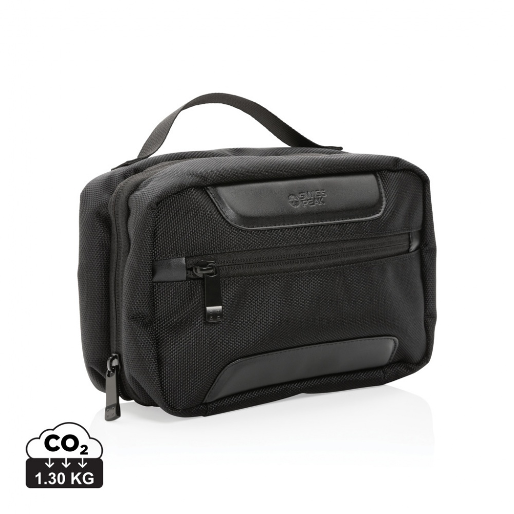 Logo trade promotional merchandise photo of: Swiss Peak AWARE™ RPET Voyager toiletry bag