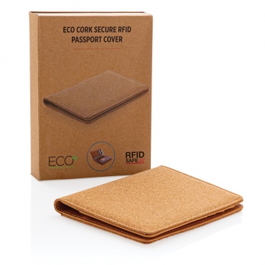 Logo trade promotional products image of: Cork secure RFID passport cover