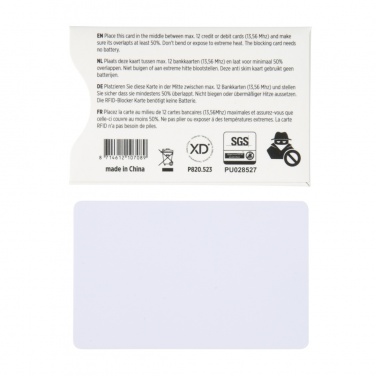 Logo trade business gifts image of: Anti-skimming RFID shield card with active jamming chip