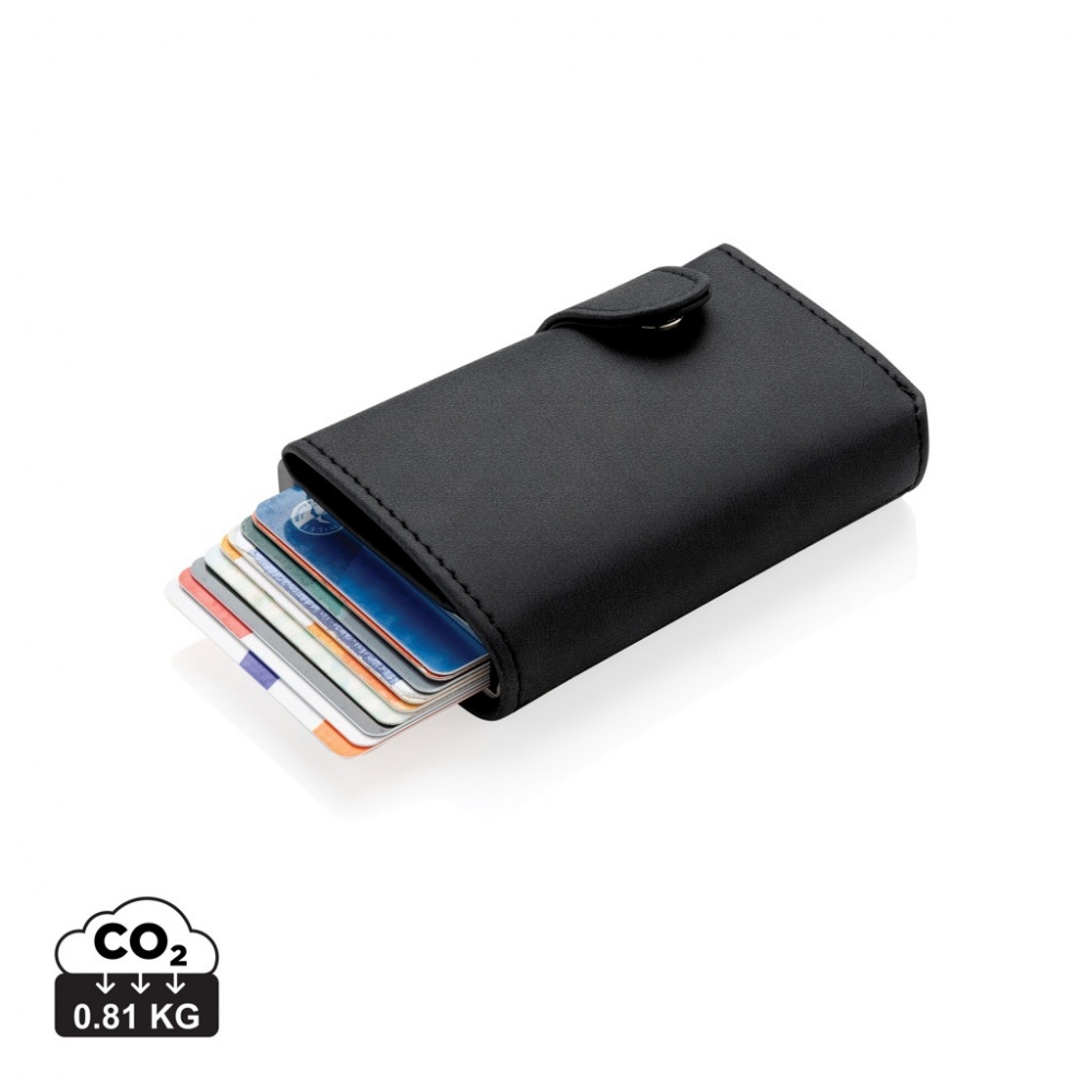 Logotrade advertising product picture of: Standard aluminium RFID cardholder with PU wallet