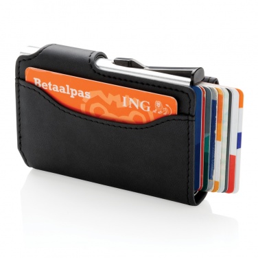 Logo trade promotional merchandise image of: Standard aluminium RFID cardholder with PU wallet