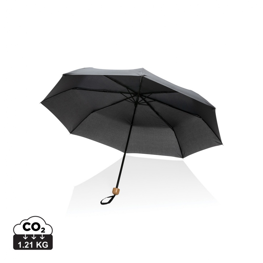 Logo trade promotional items picture of: 20.5" Impact AWARE™ RPET 190T Pongee bamboo mini umbrella