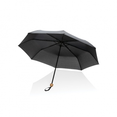 Logo trade promotional product photo of: 20.5" Impact AWARE™ RPET 190T Pongee bamboo mini umbrella