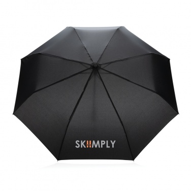 Logo trade promotional giveaway photo of: 20.5" Impact AWARE™ RPET 190T Pongee bamboo mini umbrella