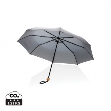 Logo trade promotional gifts image of: 20.5" Impact AWARE™ RPET 190T Pongee bamboo mini umbrella