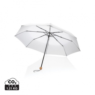 Logo trade promotional items picture of: 20.5" Impact AWARE™ RPET 190T Pongee bamboo mini umbrella