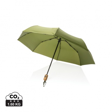 Logotrade promotional merchandise photo of: 21" Impact AWARE™ RPET 190T bamboo auto open/close umbrella