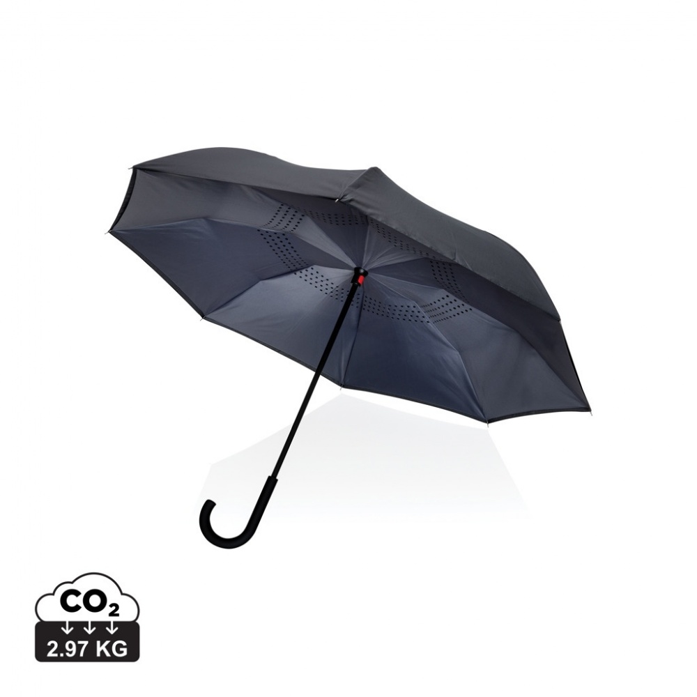 Logo trade corporate gifts picture of: 23" Impact AWARE™ RPET 190T reversible umbrella