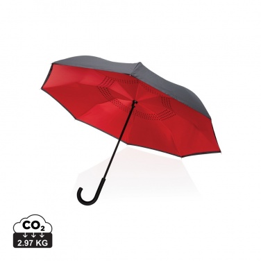 Logo trade corporate gift photo of: 23" Impact AWARE™ RPET 190T reversible umbrella