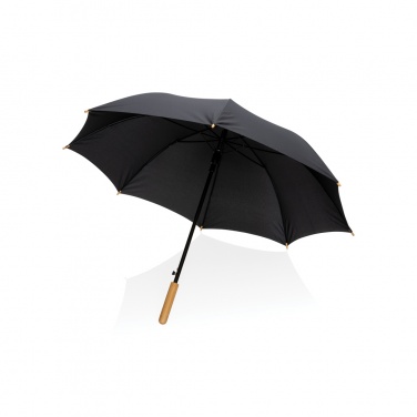 Logotrade corporate gift picture of: 23" Impact AWARE™ RPET 190T auto open bamboo umbrella