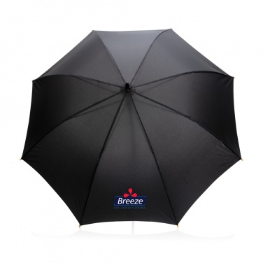 Logo trade corporate gift photo of: 23" Impact AWARE™ RPET 190T auto open bamboo umbrella