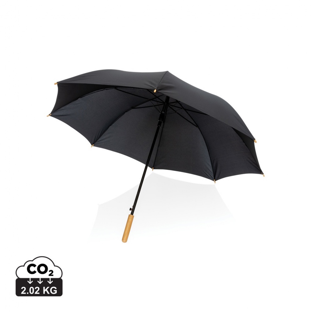 Logotrade promotional merchandise image of: 27" Impact AWARE™ RPET 190T auto open bamboo umbrella