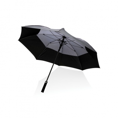 Logo trade business gifts image of: 27" Impact AWARE™ RPET 190T auto open stormproof umbrella