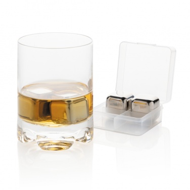 Logo trade promotional gifts picture of: Re-usable stainless steel ice cubes 4pc