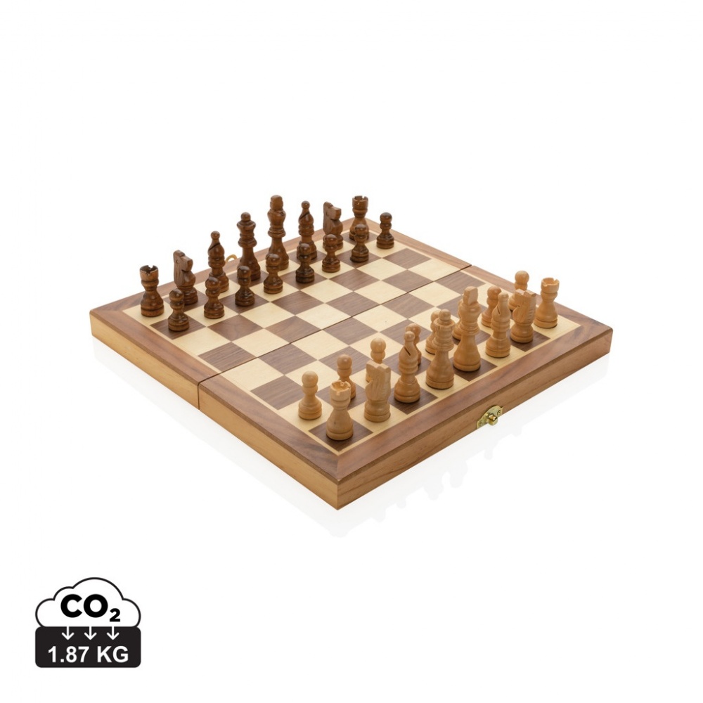 Logotrade promotional product picture of: Luxury wooden foldable chess set