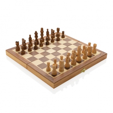 Logo trade promotional merchandise image of: Luxury wooden foldable chess set