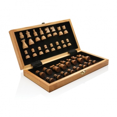 Logo trade promotional products picture of: Luxury wooden foldable chess set