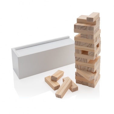 Logo trade promotional giveaways image of: Deluxe tumbling tower wood block stacking game