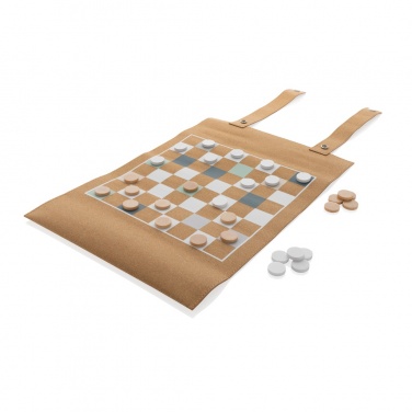 Logotrade promotional products photo of: Britton cork foldable backgammon and checkers game set