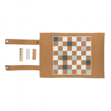 Logo trade advertising products image of: Britton cork foldable backgammon and checkers game set