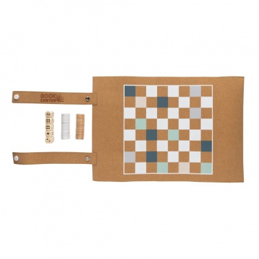 Logo trade corporate gift photo of: Britton cork foldable backgammon and checkers game set