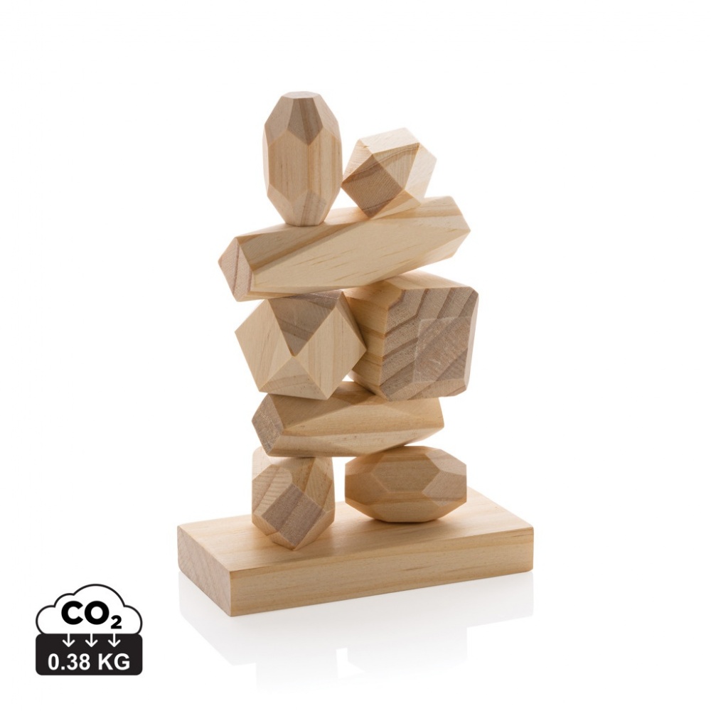 Logotrade promotional giveaways photo of: Ukiyo Crios wooden balancing rocks in pouch