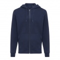 Iqoniq Abisko recycled cotton zip through hoodie, navy