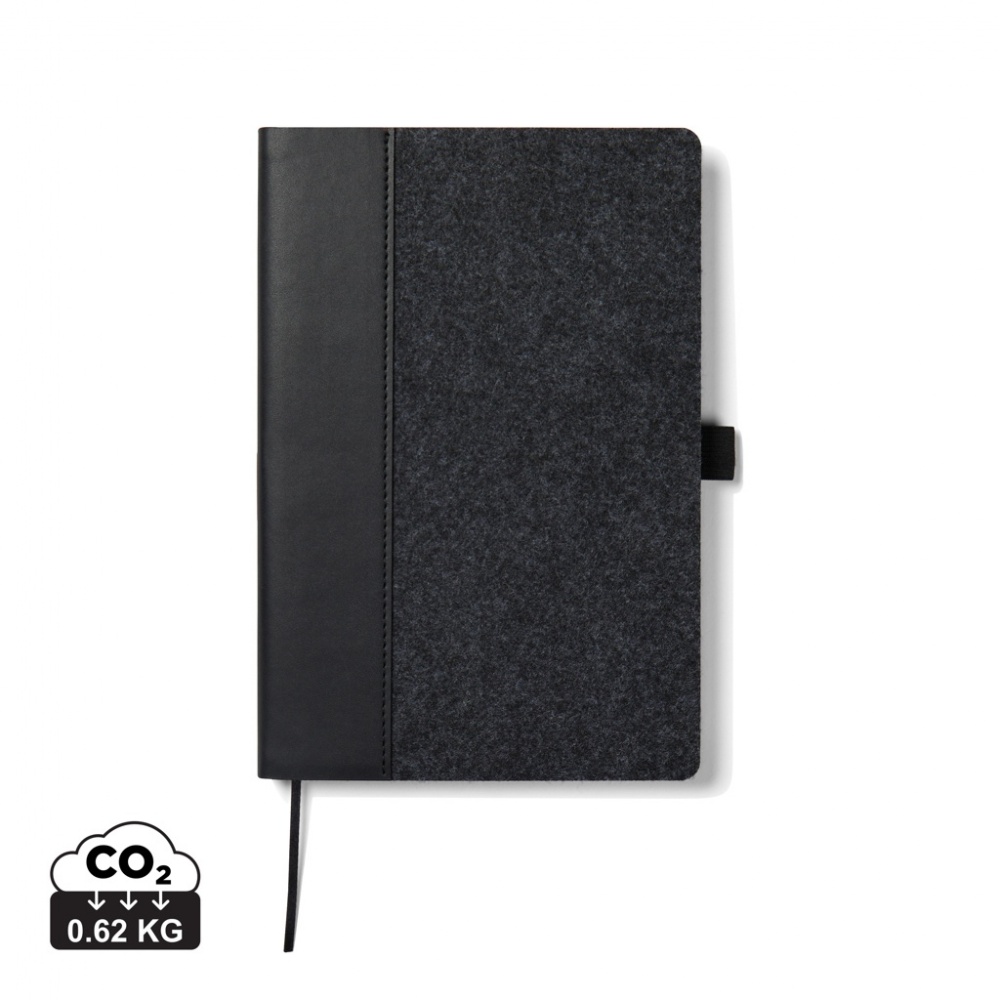 Logotrade promotional item picture of: VINGA Albon GRS recycled felt notebook