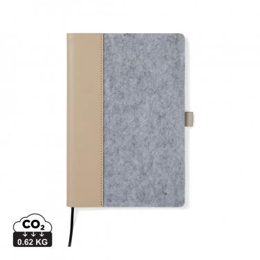 Logo trade corporate gifts image of: VINGA Albon GRS recycled felt notebook